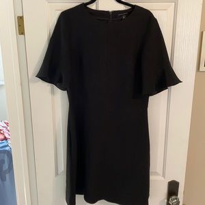 Black Flutter Sleeve Dress with Pockets!